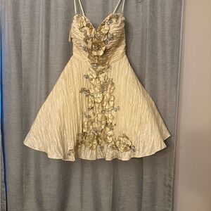 Elegant Cream Floral Dress